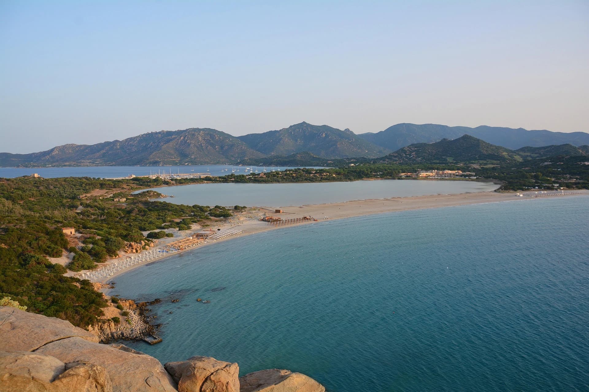 Aerial view of the Cagliari coast
